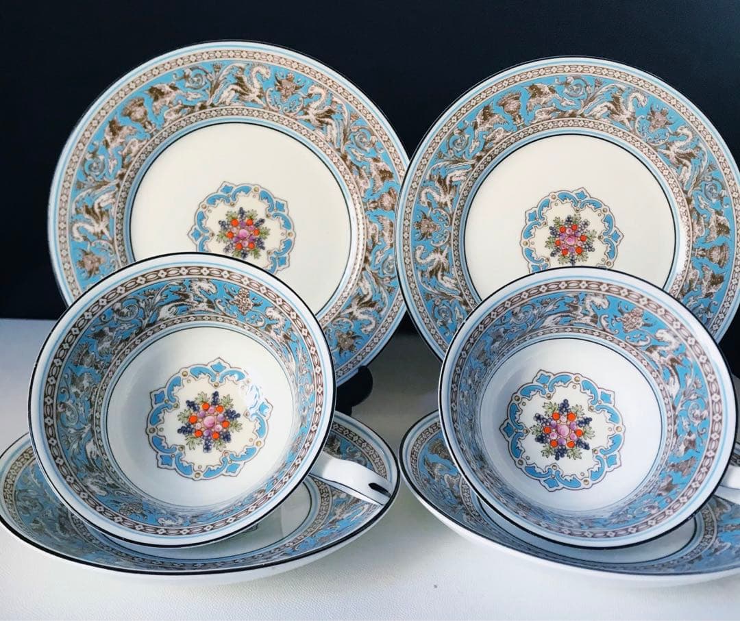 ウェッジウッド　フロレンティーン　ピオニー　2トリオセット