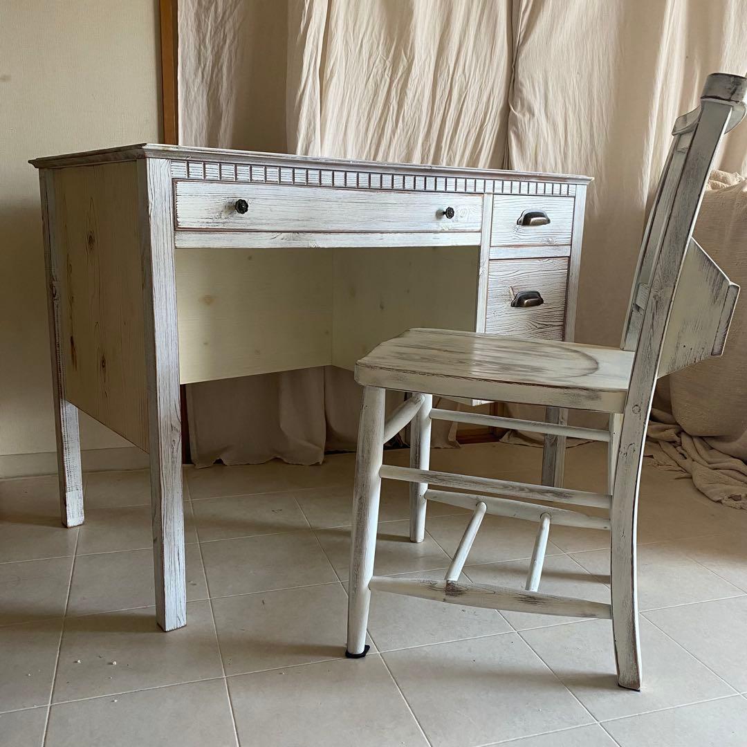 jon living 北欧　シャビーシック　片袖デスク　デスク　机　ドレッサー
