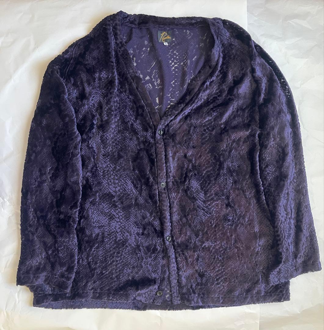 Needles Vネットカーディガン　パープル カーディガン M