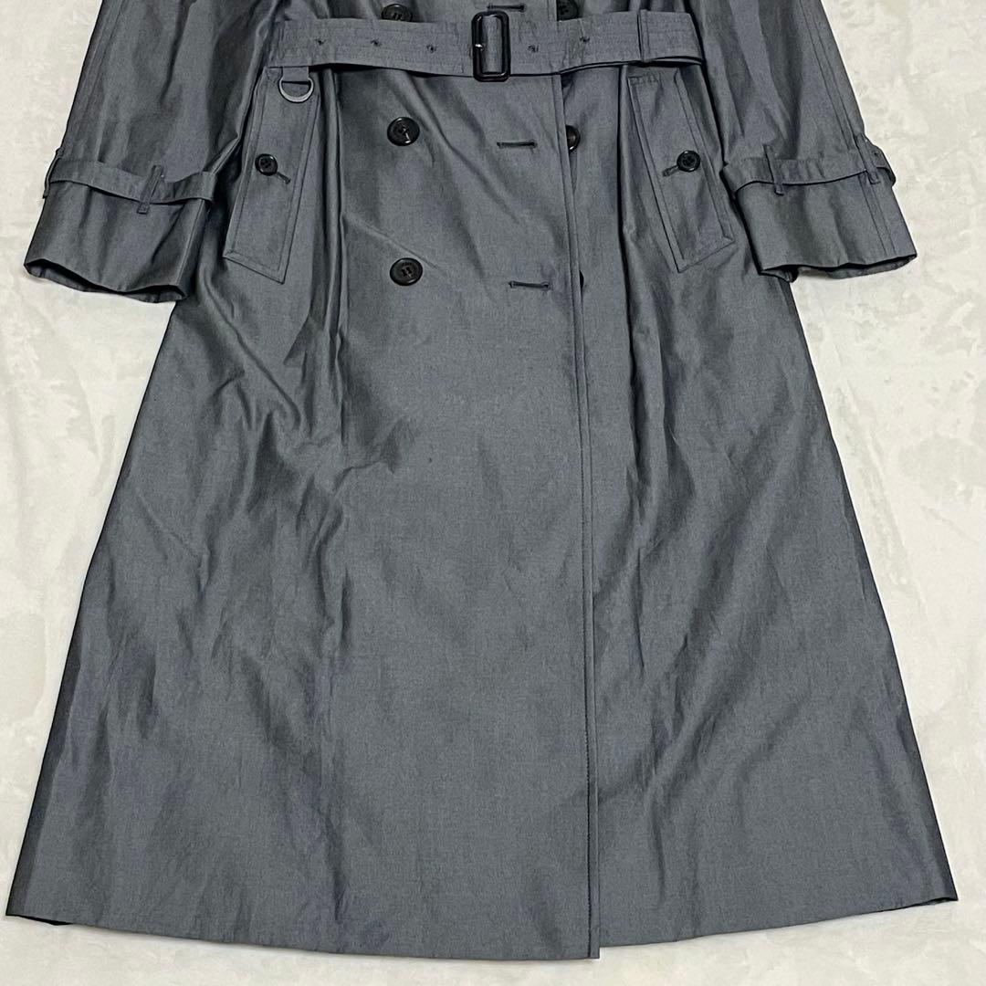 BURBERRY LONDON 希少 グレー ロング丈 ノバチェック ベルト付