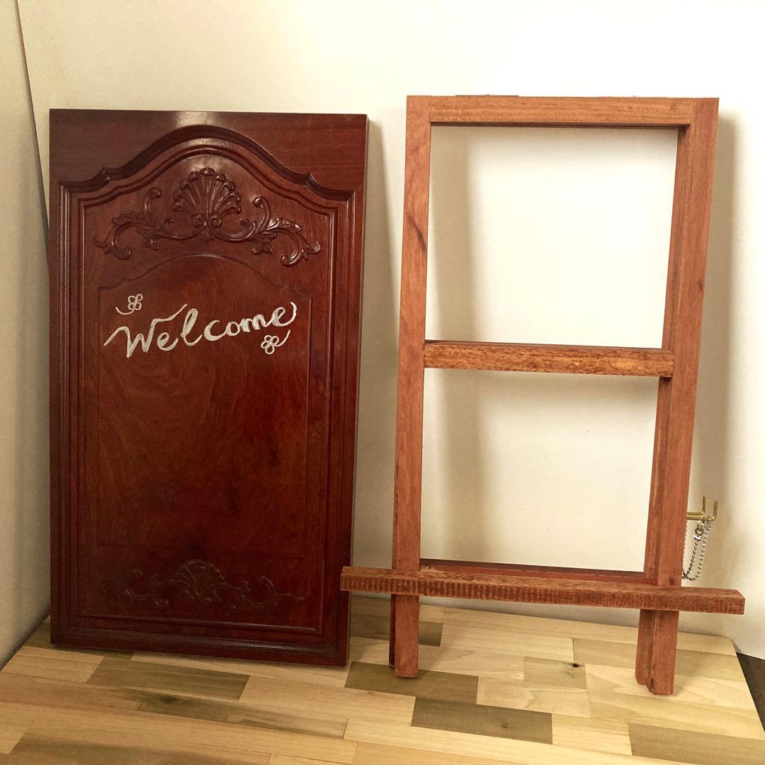 高級机リメイク　ウェルカムボード　メニューボード　アンティーク調　ハンドメイド