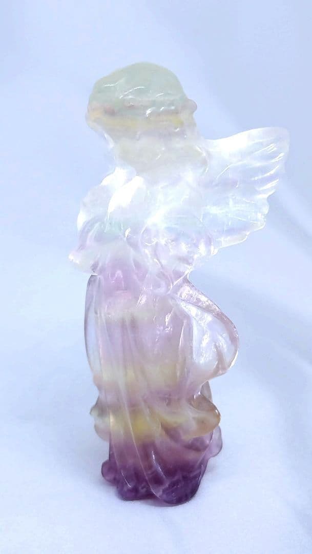 キャンディ フローライト　天使　（大）②　エンジェル　置物　カービング