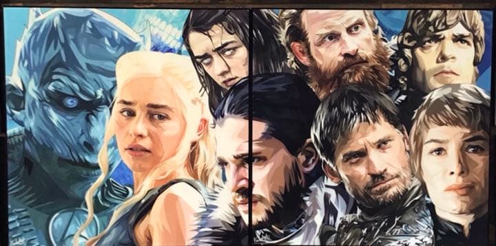 新品　ゲームオブスローンズ   ポップアートパネル　大型　2枚組セット　展示品