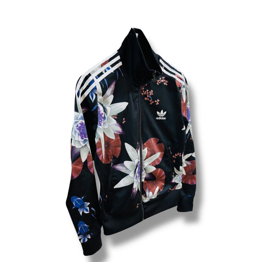 adidas トラックジャケット 花柄ジャージ レディース XL トレフォイル