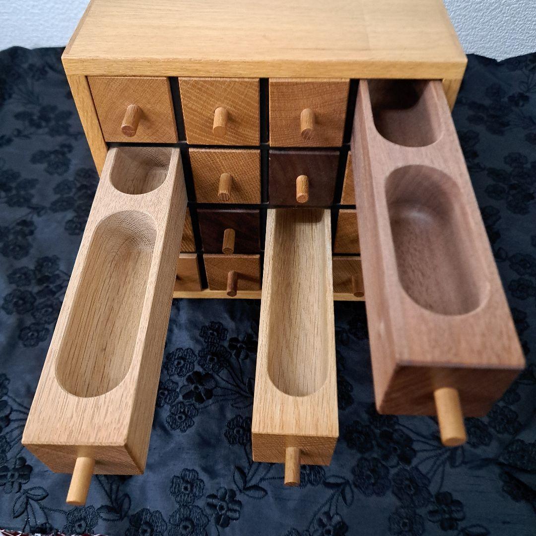 ♡ 高級家具 オーク×ウォールナット イライラボックス 小引出 小物入れ　匠♡