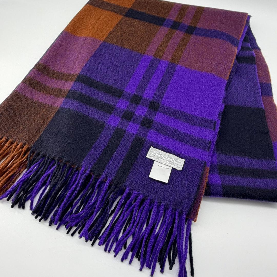 17079✨希少色✨ジョシュアエリス カシミヤ100% 大判ストール パープル