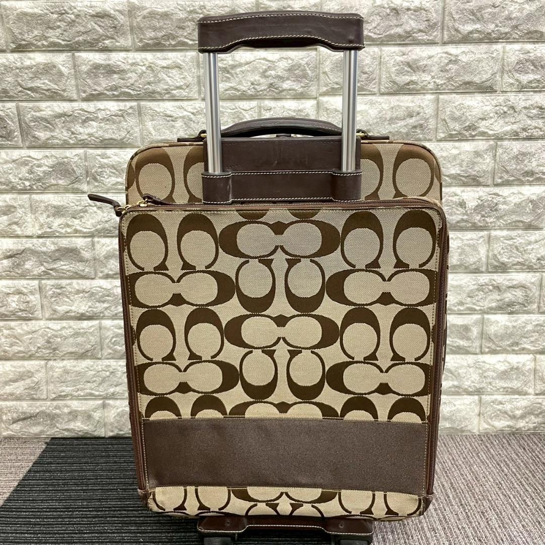 美品　COACH　コーチ　77020　シグネチャー　キャリーケース　二輪