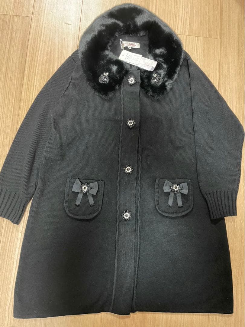 Elegant Beauty ブラックロングコート 42