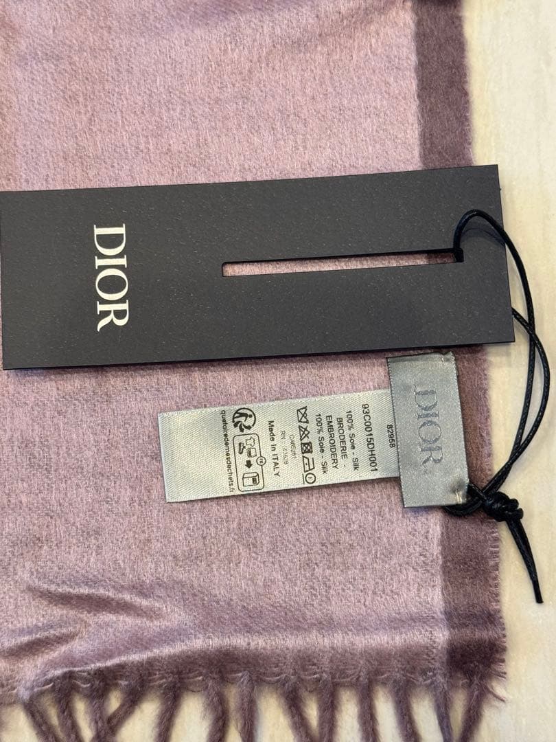DIOR ディオール オム CDロゴ　フリンジ マフラー シルク100％