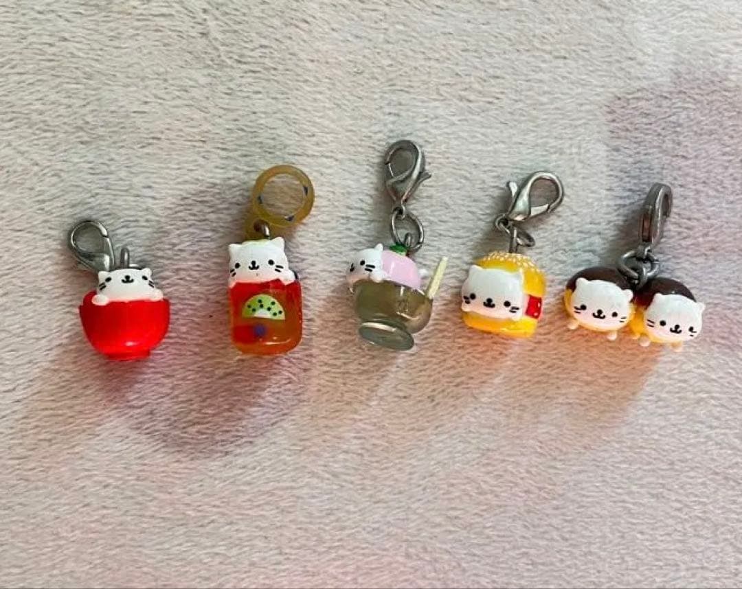 【San-X】サンエックス にゃんにゃんにゃんこ　ファスナーマスコット5点セット