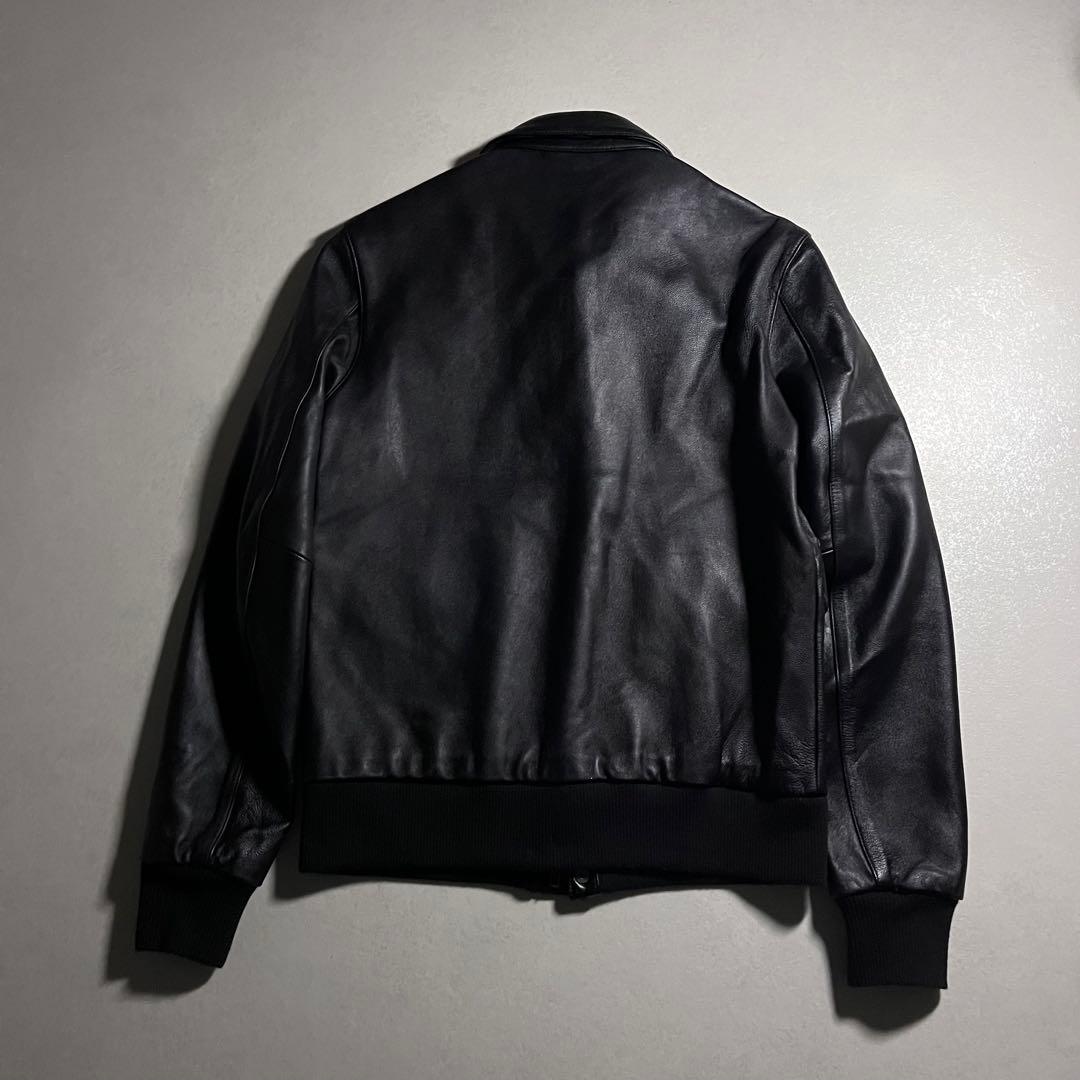 極美品【アーバンリサーチ】レザージャケット フライトジャケット 羊革 黒 A-2