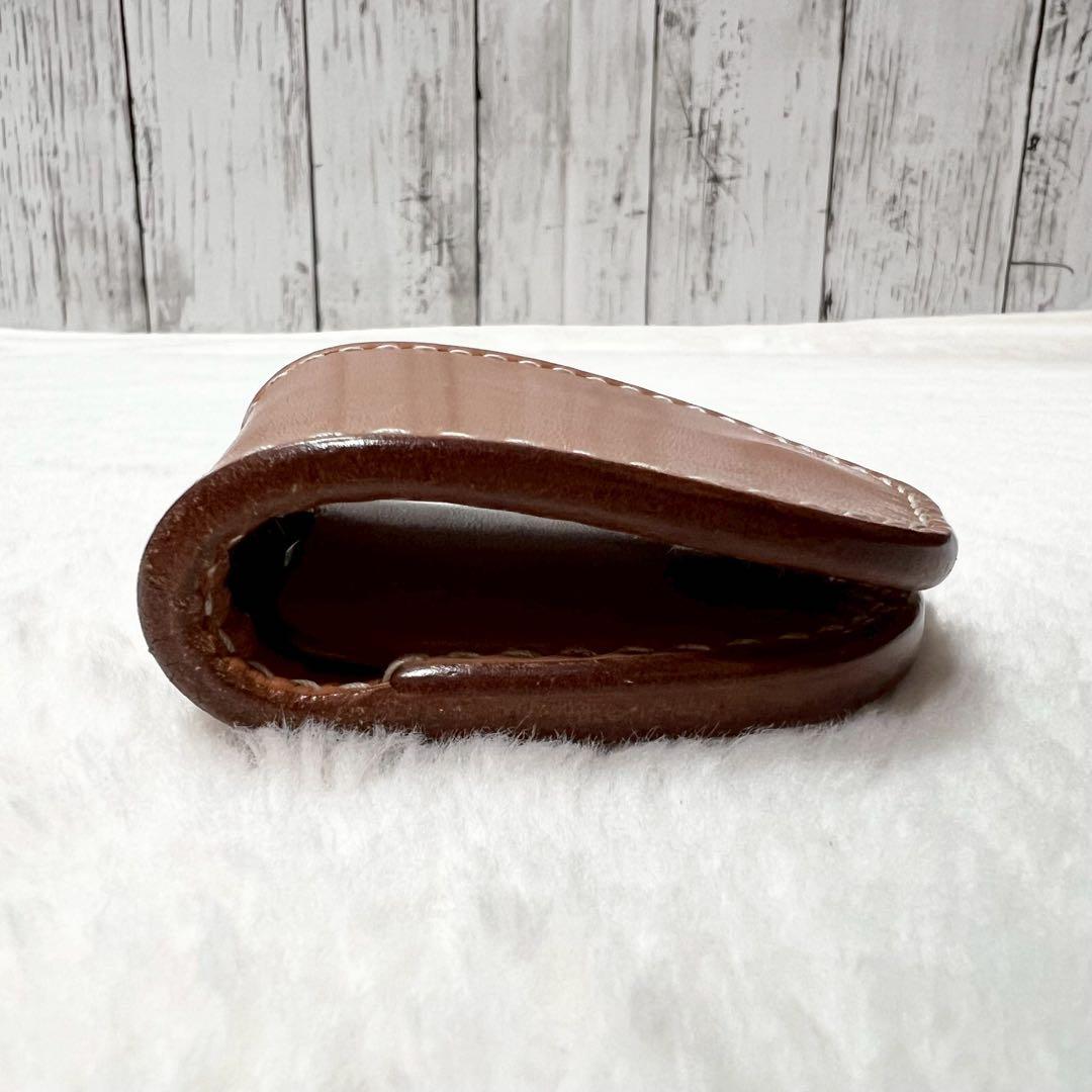 美品 天神ワークス ケース 小銭入れ レザー 本革 キャメル 財布