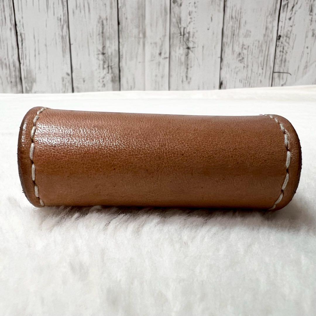 美品 天神ワークス ケース 小銭入れ レザー 本革 キャメル 財布