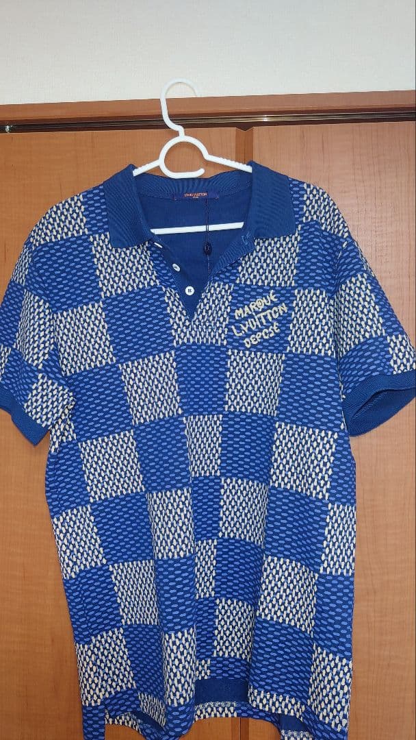 LOUIS VUITTON チェック柄ポロシャツLサイズ