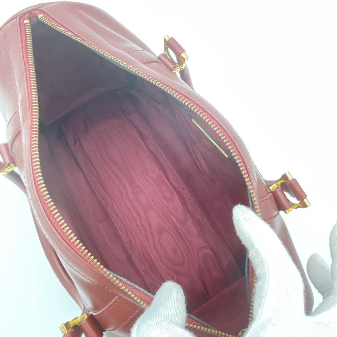 ✨️美品✨️ カルティエ マストライン ボストン バッグ レザー ボルドー
