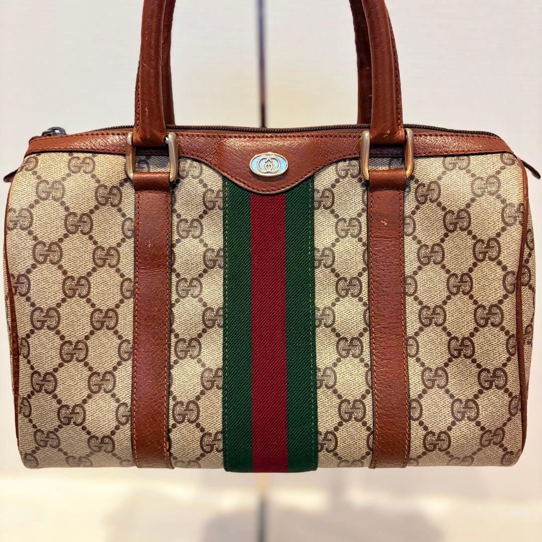 GUCCI グッチ GG ボストン オールドグッチ 総柄 ミニボストン 大容量