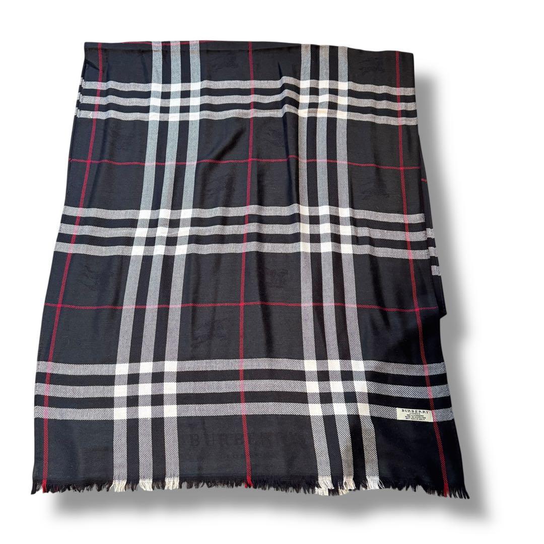 Burberry バーバリー ストール 大判 マフラー ノバチェック 青 ブルー