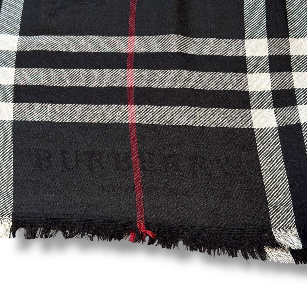 Burberry バーバリー ストール 大判 マフラー ノバチェック 青 ブルー
