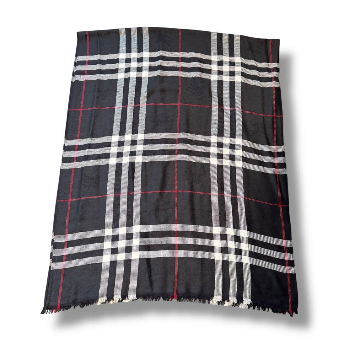 Burberry バーバリー ストール 大判 マフラー ノバチェック 青 ブルー
