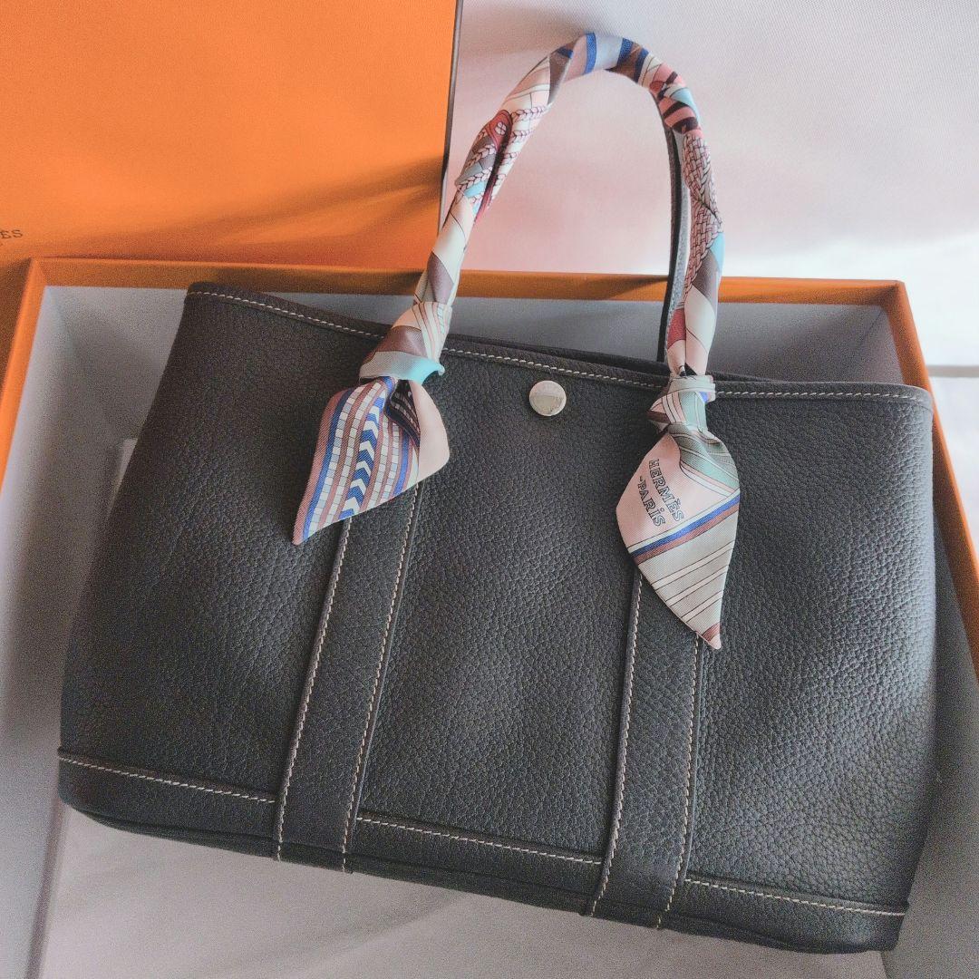 HERMES エルメス ガーデンパーティ TPM グレー トートバッグ*゜