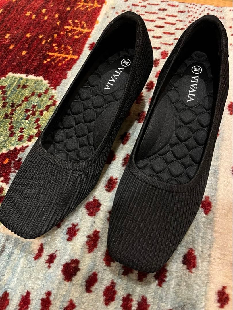 VIVAIA 黒 スクエアトゥパンプス ウェッジソール 36.5 【1回試着】