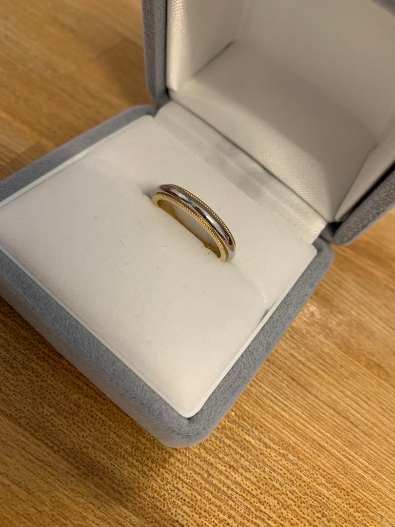 ティファニー　ミルグレイン pt950 k18 11号