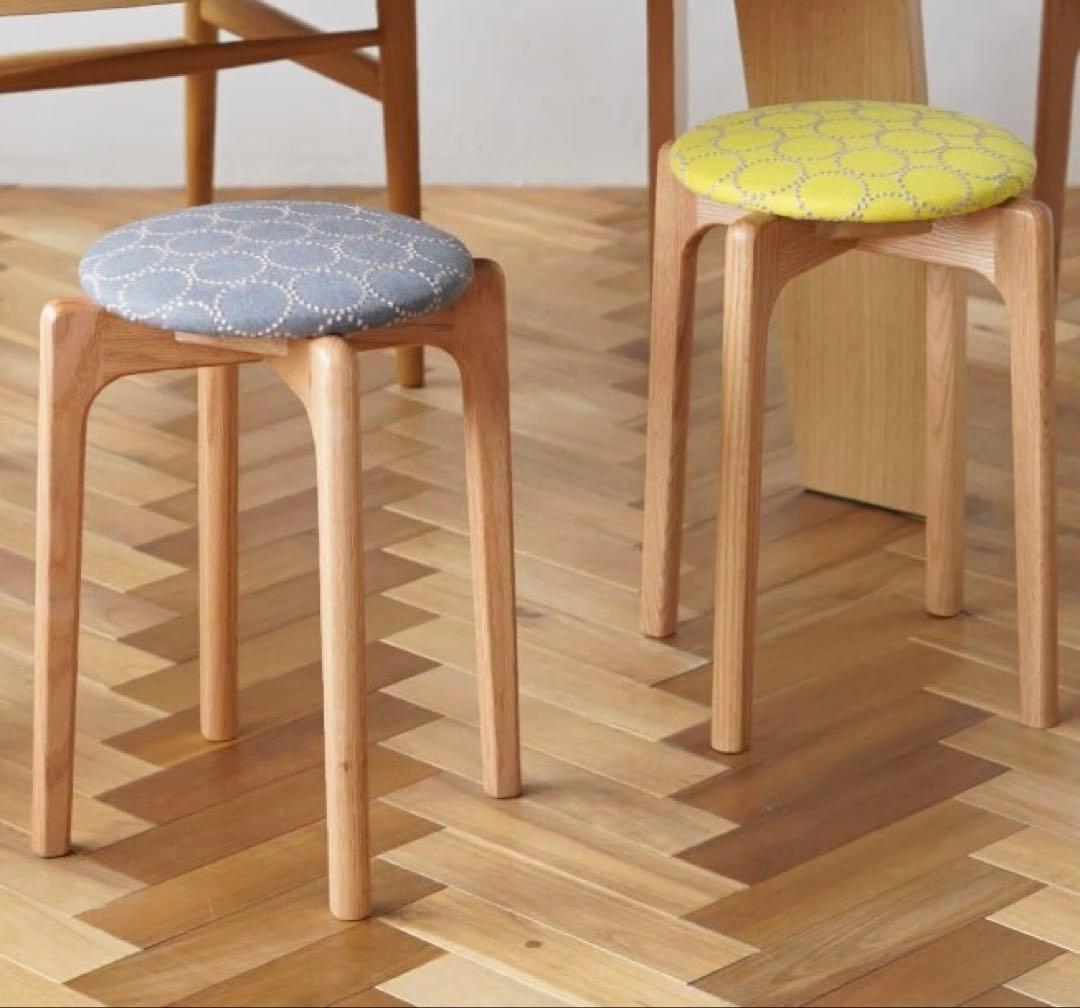 ミナペルホネン マルニ木工 スタッキングスツールA タンバリン 生地 チェア