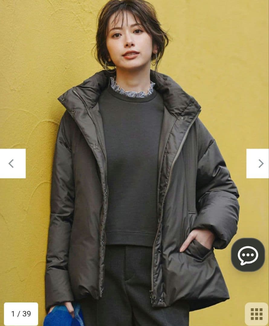 ２３区　今季品　ステッチレス フーデット ダウン　チャコールグレー　３８　極美品