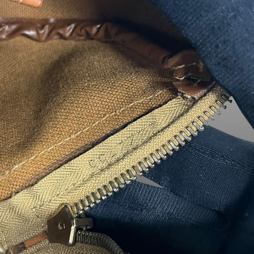 CELINEセリーヌ★マカダム柄 ボストンバッグ PVC レザー 鍵 ブラウン