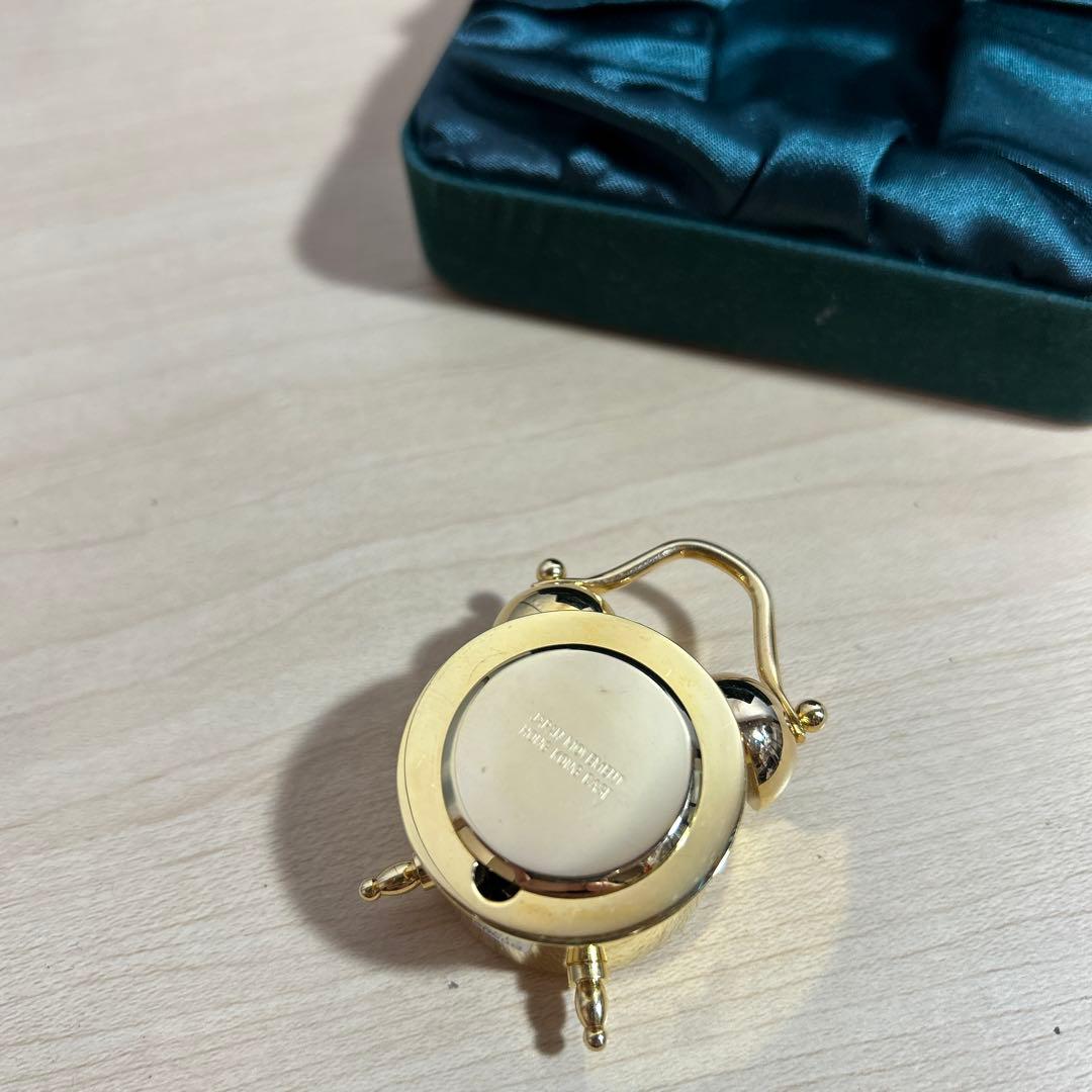 アンティーク ブローバ ミニチュア 目覚まし時計 ゴールド Gemini