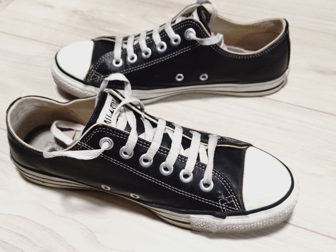USA製 コンバース ALL STAR ブラック レザー スニーカー 26cm