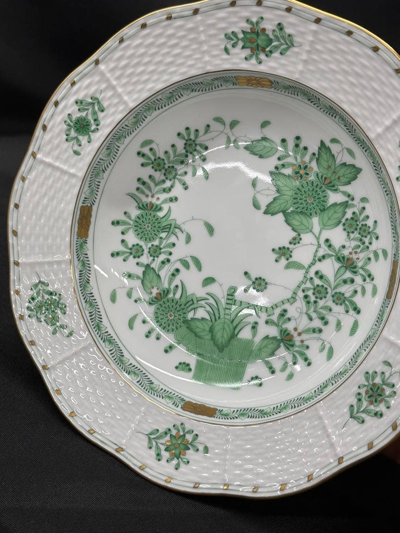 ③ 【美品】HEREND インドの華　ディーププレート　ボウル　23cm