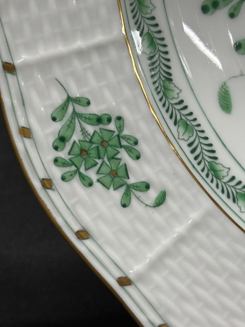 ③ 【美品】HEREND インドの華　ディーププレート　ボウル　23cm