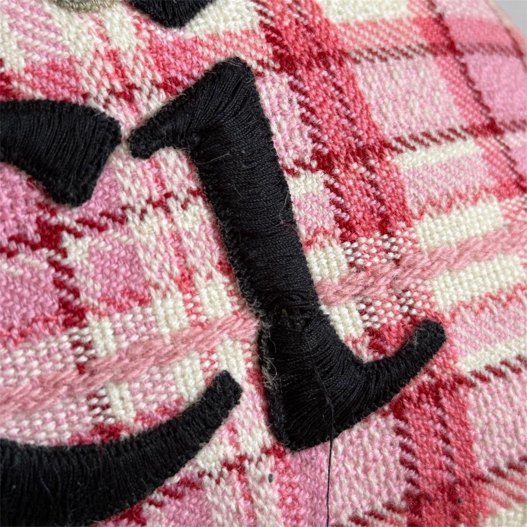 GUCCI グッチ フローラルクッション ピンク チェック タッセル付き 正規品