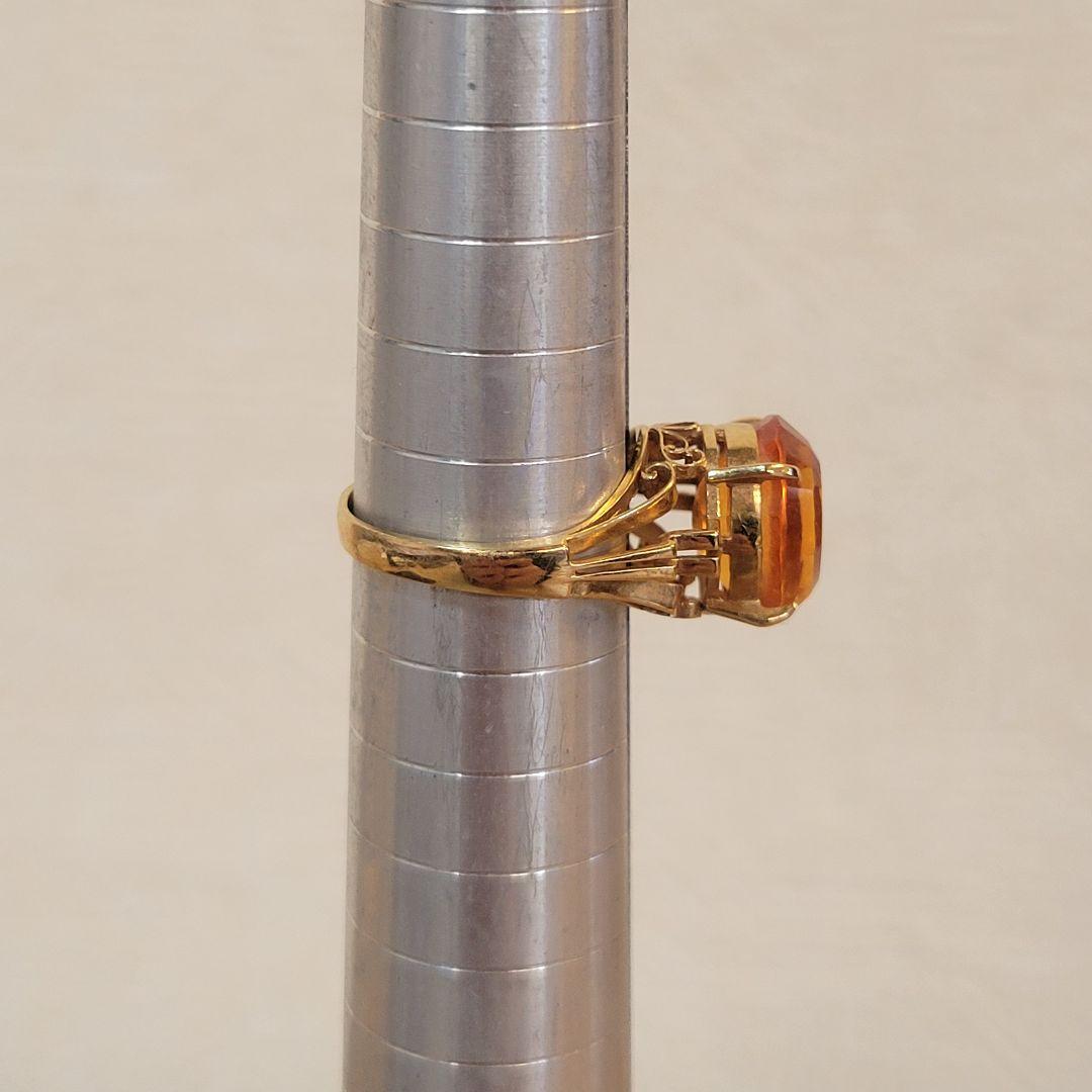 ぴ*の様 k18 18金 リング 指輪 トパーズ？ ゴールドサファイア？