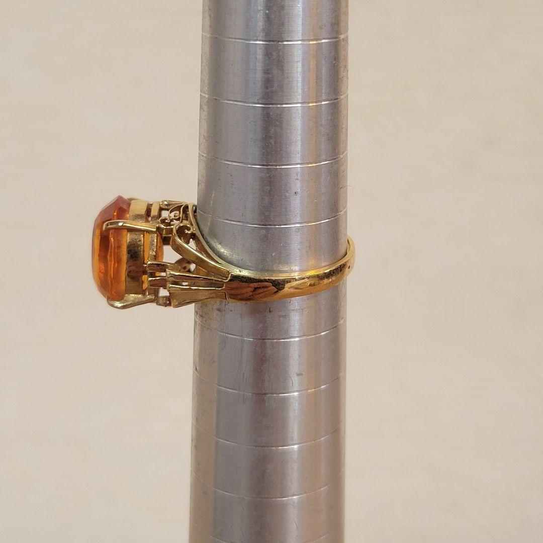 ぴ*の様 k18 18金 リング 指輪 トパーズ？ ゴールドサファイア？