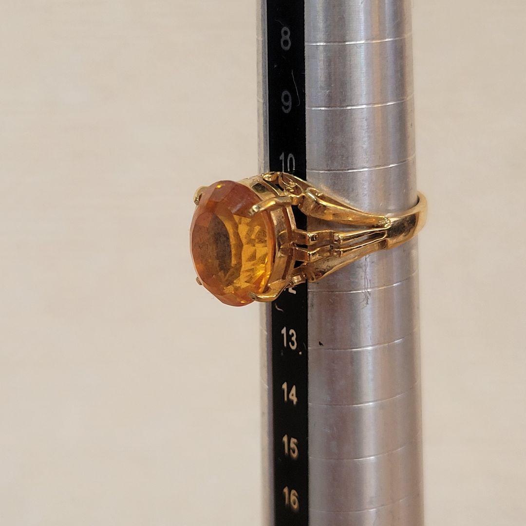 ぴ*の様 k18 18金 リング 指輪 トパーズ？ ゴールドサファイア？