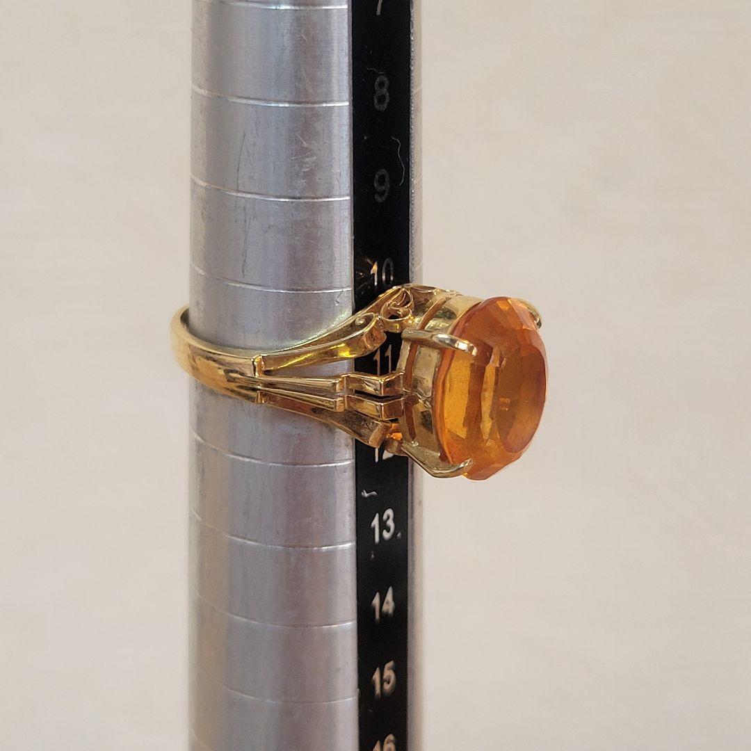 ぴ*の様 k18 18金 リング 指輪 トパーズ？ ゴールドサファイア？