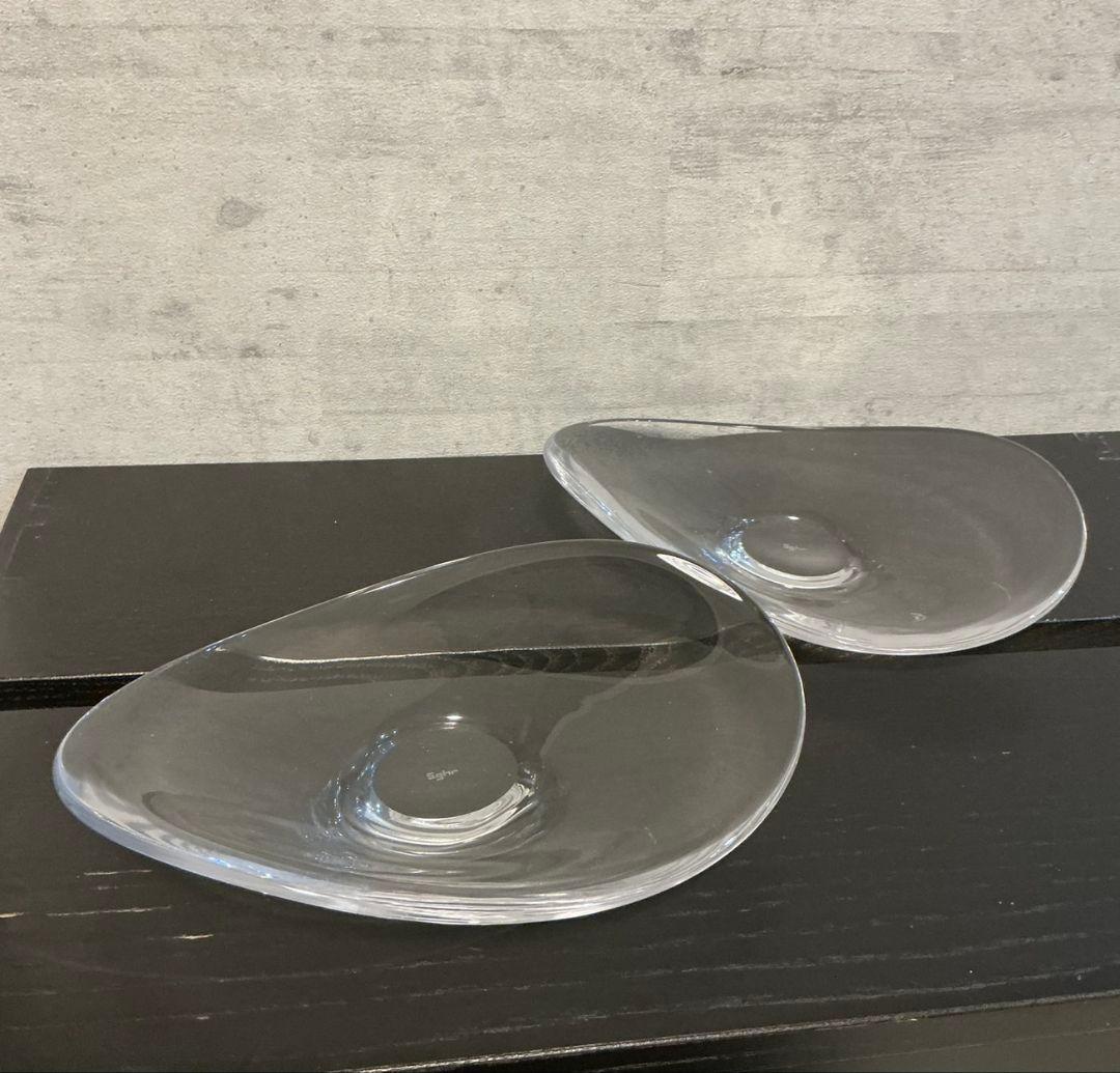 未使用　スガハラ　sghr　 変形プレート　プレート　ガラスプレート　2枚