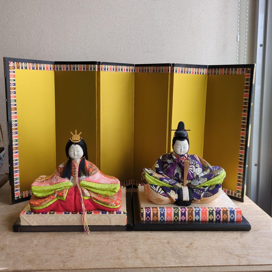 雛人形 木目込み ひなまつり 台座 屏風付 お雛様 御内裏様 お雛様