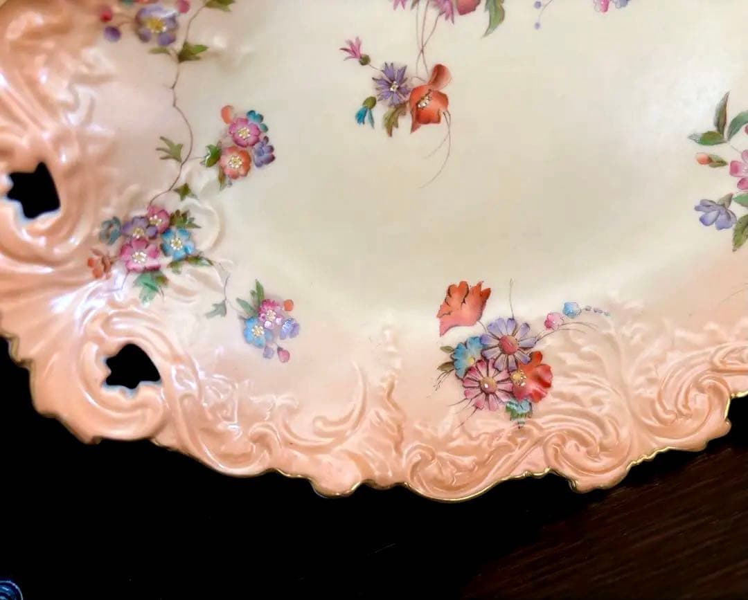 ロイヤルウースター　グレンジャーウースターブラッシュアイボリー　オーバルプレート