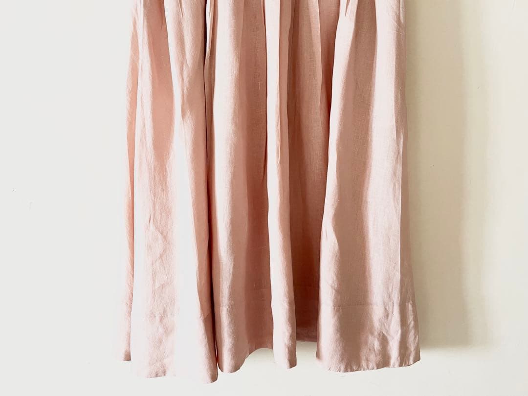 美品 マーガレットハウエル フレンチリネン100% 桜ピンクスカート 3.9万