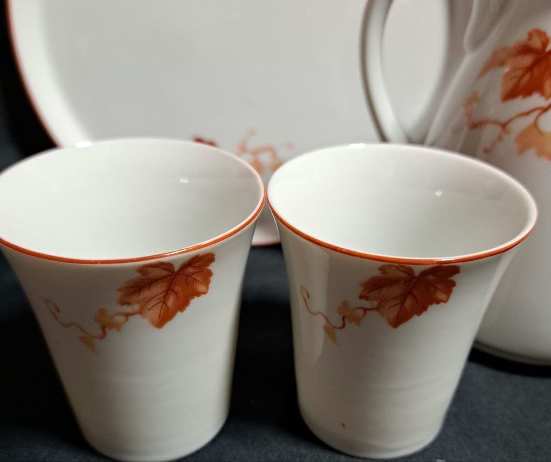 1935～1943年　オールドノリタケ 朱色葡萄のティーセット