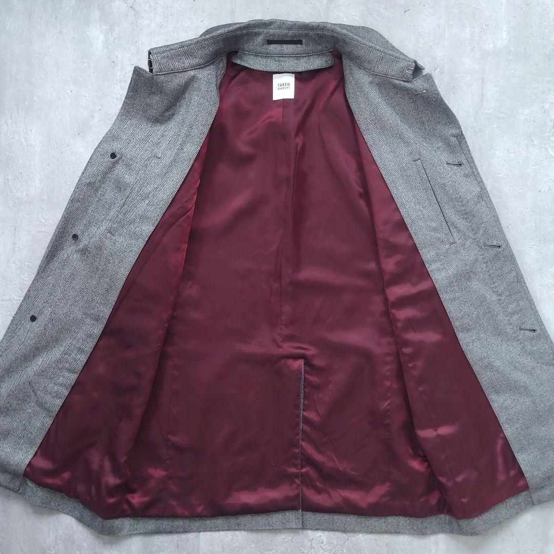 タケオキクチ 現行タグ ステンカラーコート ヘリンボーン ライナー 2way