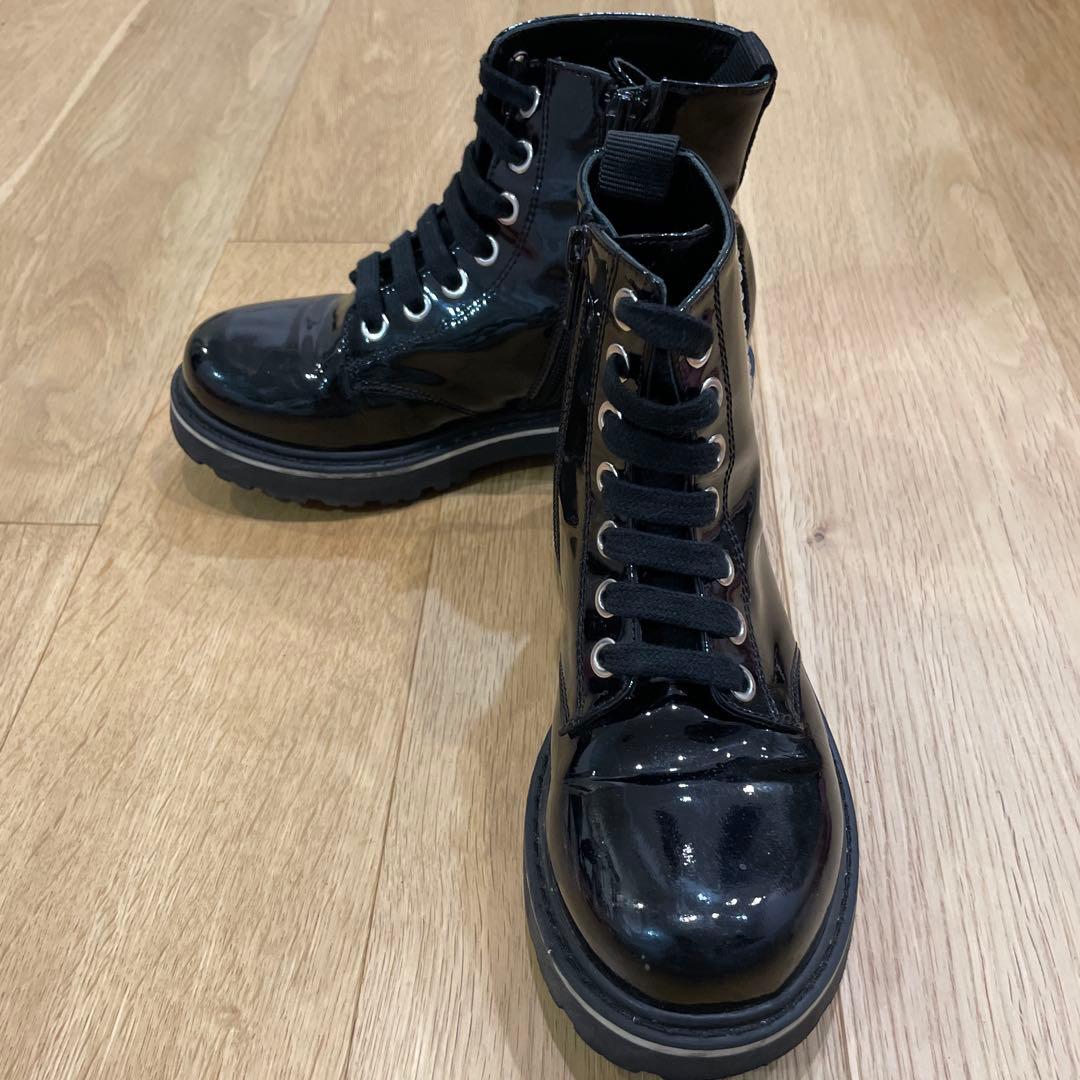 MOSCHINO モスキーノ　キッズアンクルブーツ　ロゴ付き