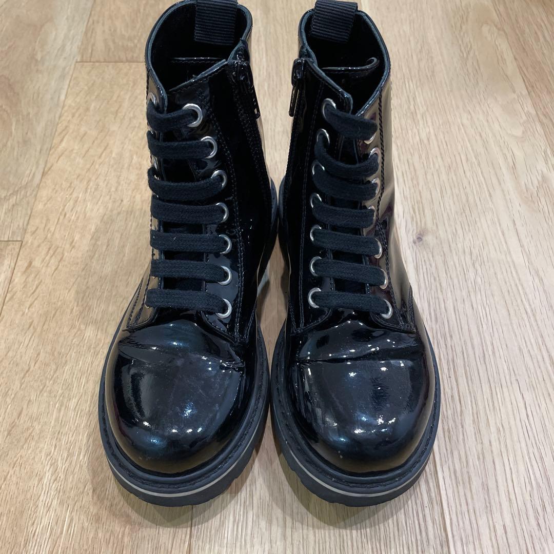 MOSCHINO モスキーノ　キッズアンクルブーツ　ロゴ付き