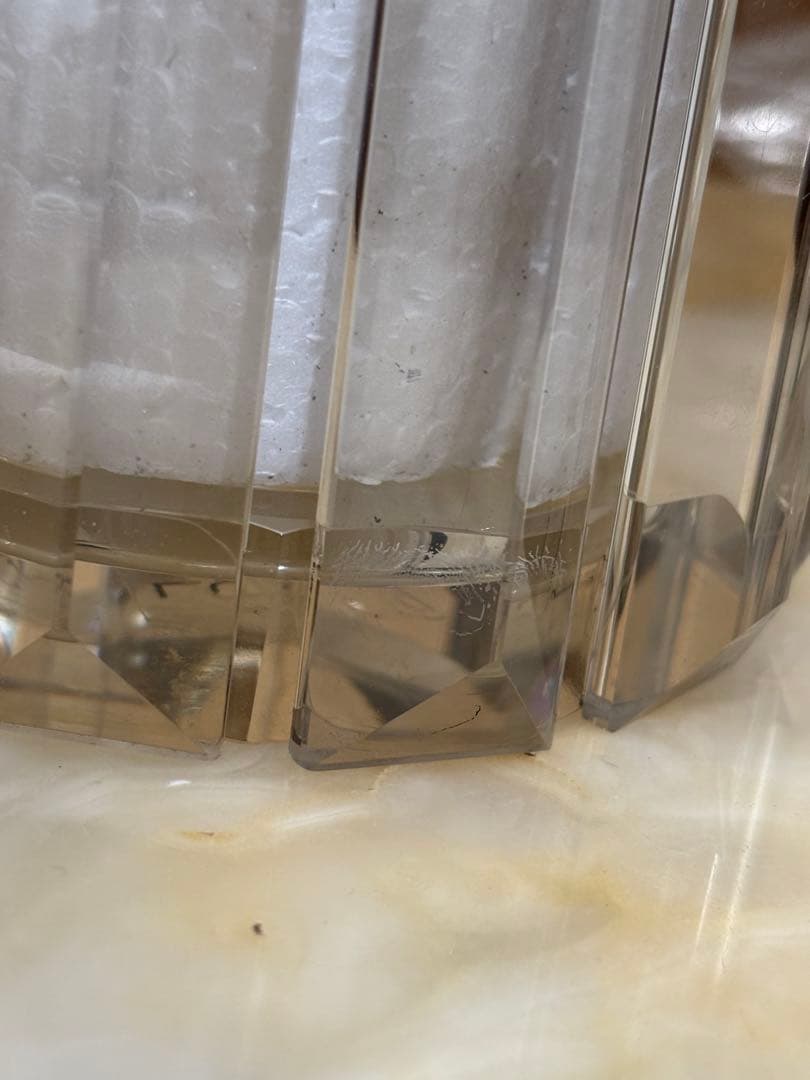 イギリス　クリスタルガラス　キャンドルホルダー　グラスホルダー　スモーク