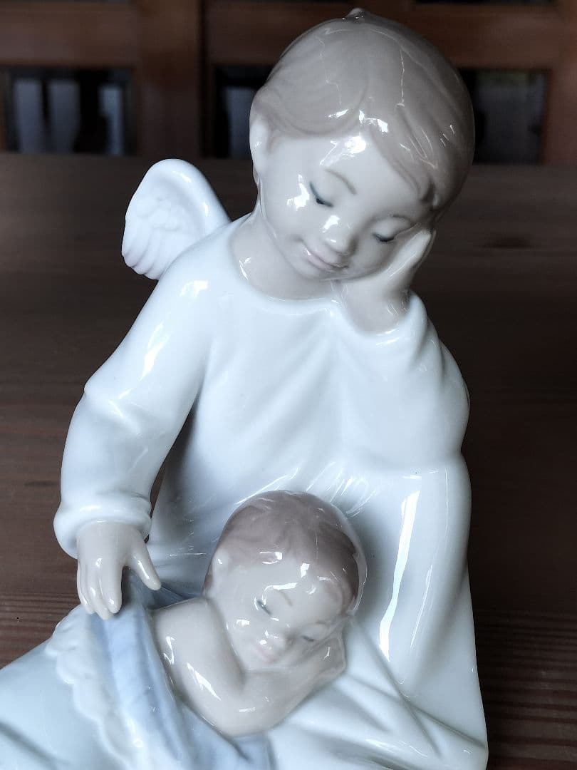 【希少】LLADRO リヤドロ　守ってあげるよ　男の子　フィギュリン　置物　天使
