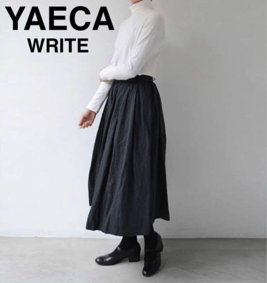 ヤエカ yaeca ビッグタックキュロット　コットンリネン　黒　ブラック