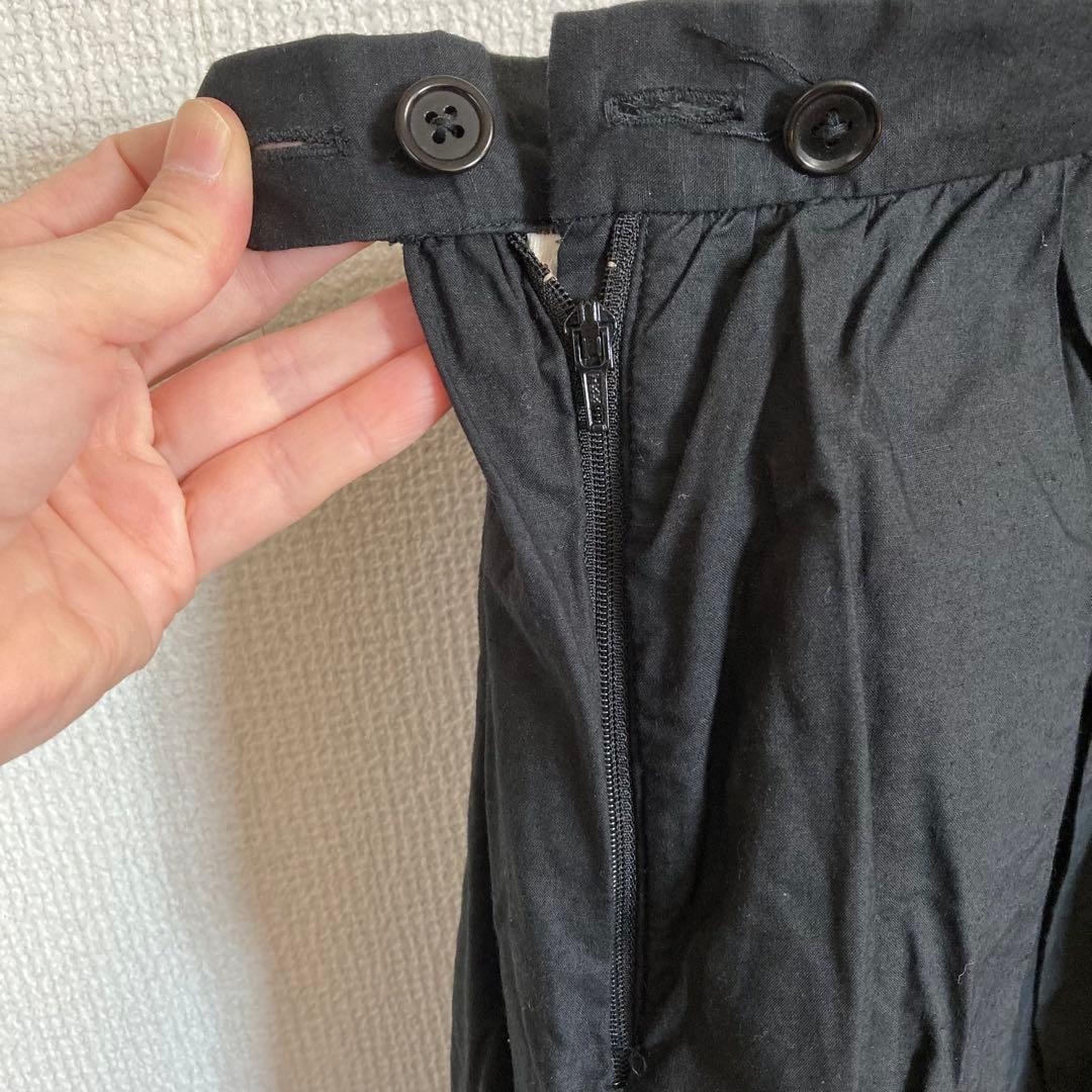 ヤエカ yaeca ビッグタックキュロット　コットンリネン　黒　ブラック